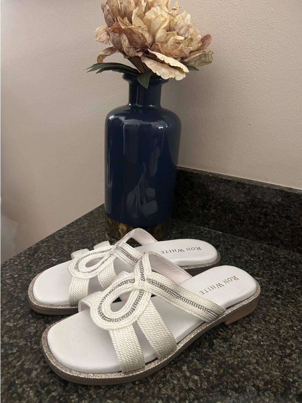 Ron White Braided Valencia Slide Sandals Shoe Size 9.5 (39) MSRP $375